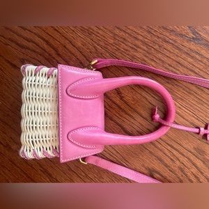 Jacquemus le Chiquto wicker and leather top handle bag